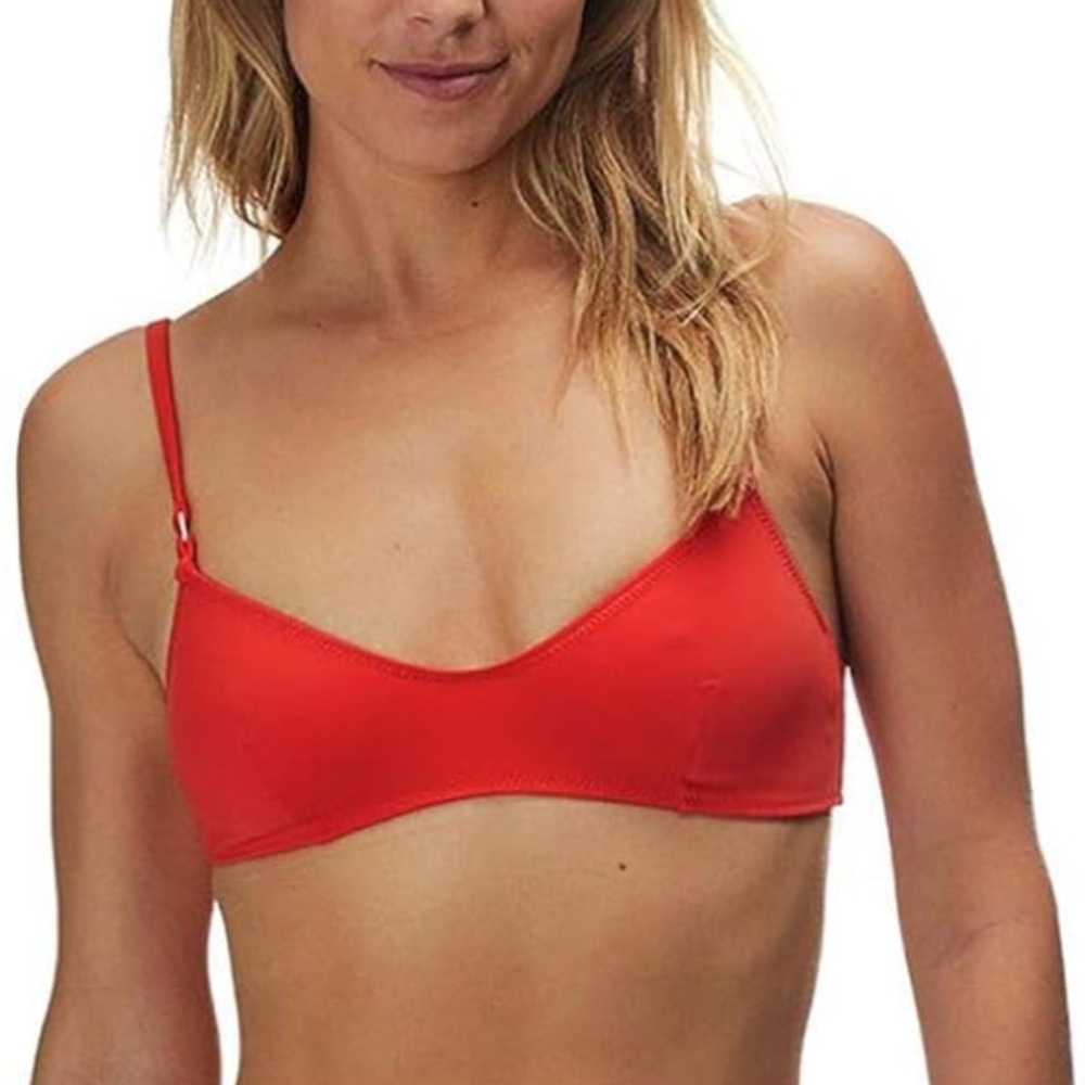 NWT Solid & Striped The Rachel Bikini Top Ruby Red Large